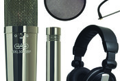 Contains one GXL3000BP Multi-pattern Condenser, one GXL1200BP Small Diaphram Cardioid Condenser, one MH110 Studio Headphone, and one EPF15A Pop Filter CAD GXL3000BPSP